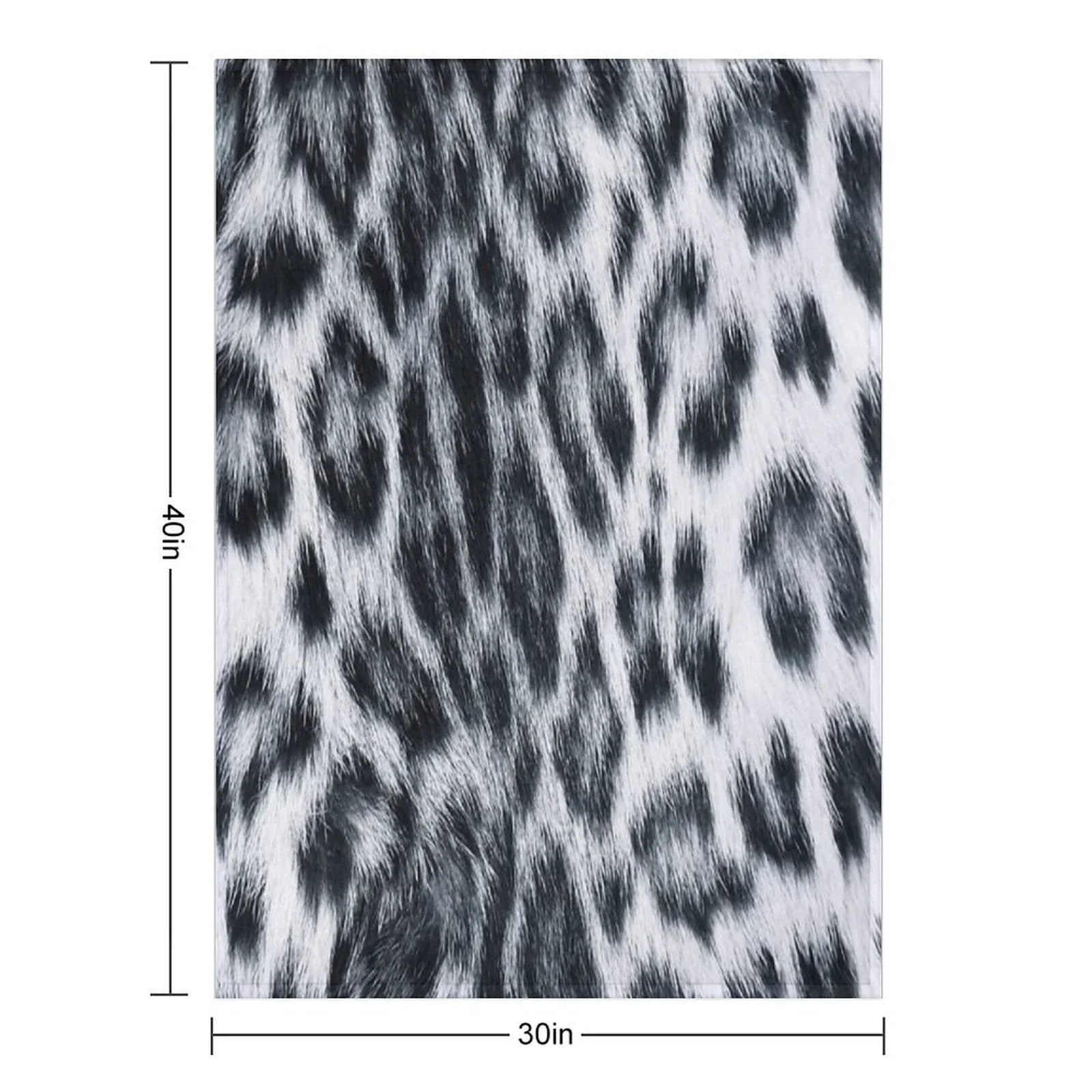 Snow Leopard Real to Life Print Throw Blanket