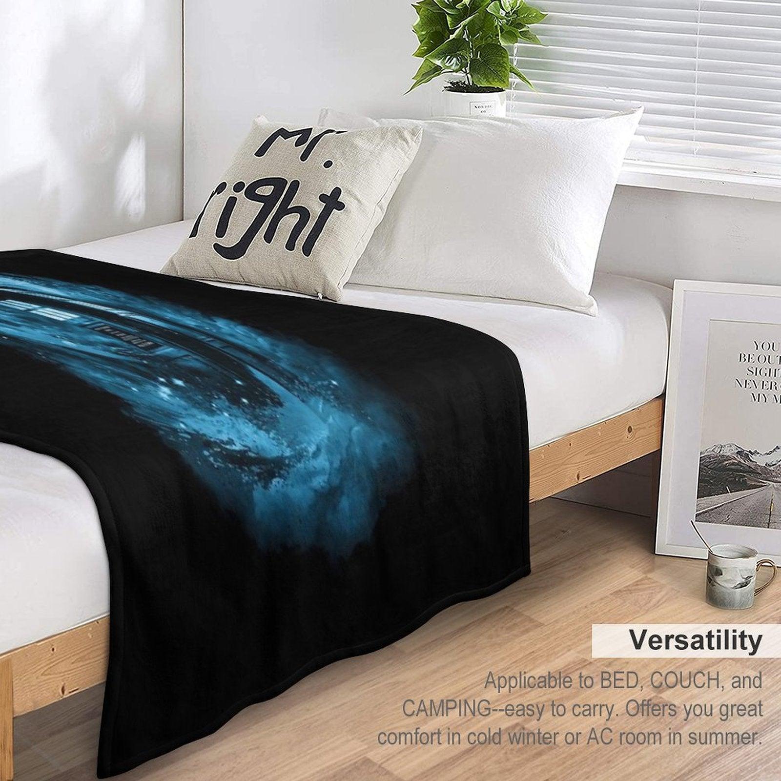 The Color Vortex-blue Version Throw Blanket