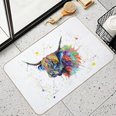 Highland Cow Multicolour Bath Mat