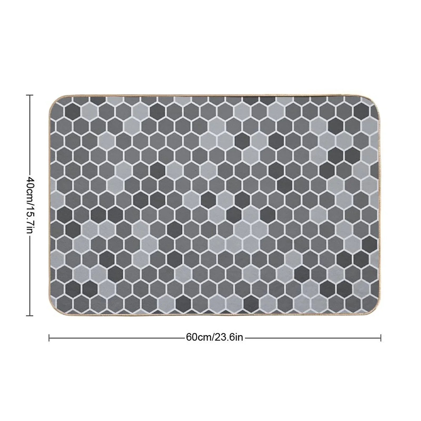 Grey Hexagon Bath Mat
