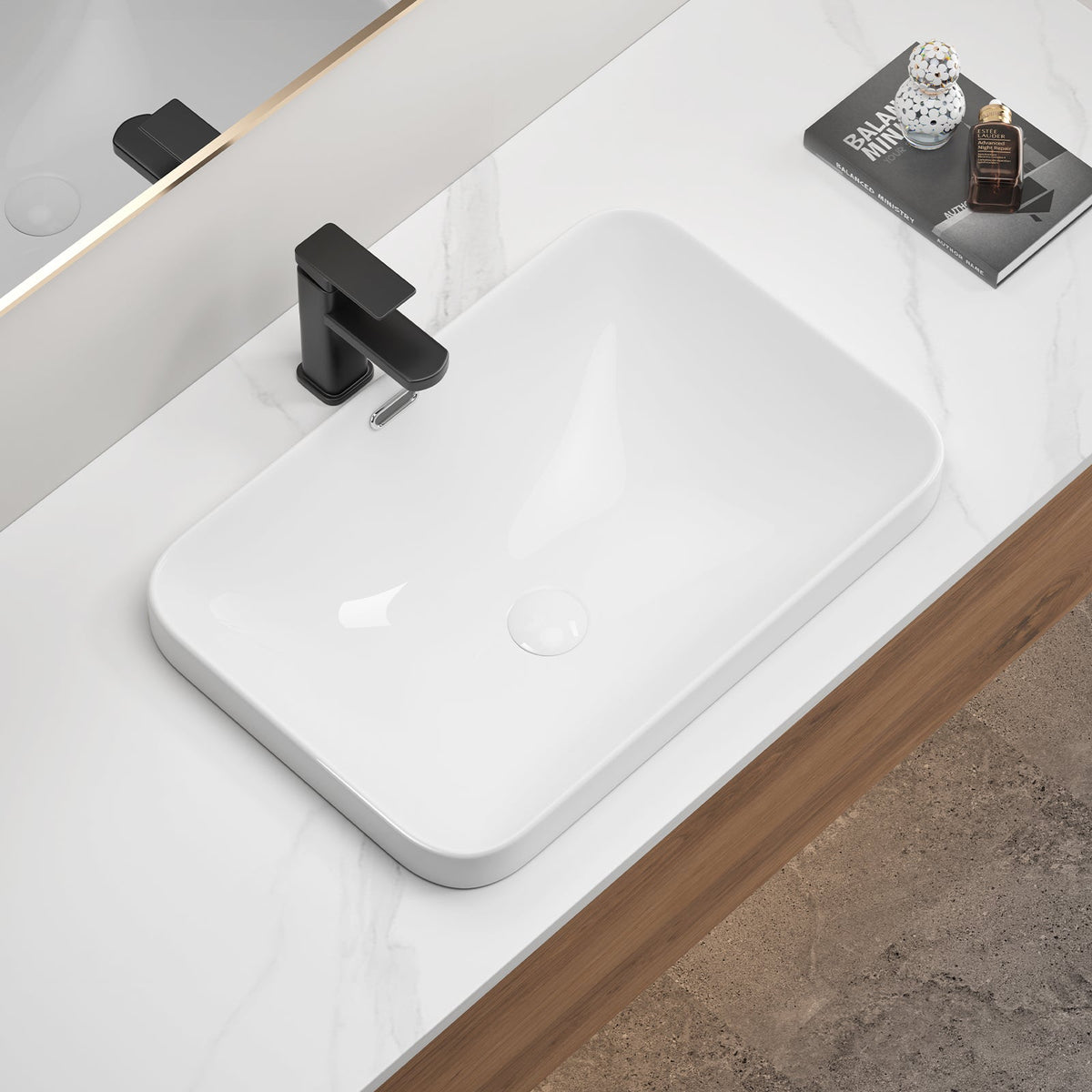 Ceramic Undermount Bathroom Sink 22.05