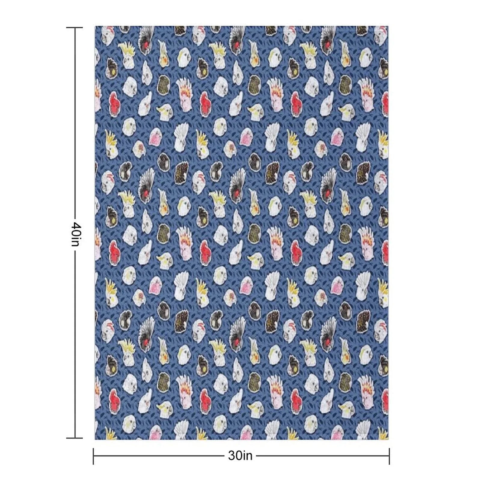 21 Cockatoos (in Dark Blue) Throw Blanket