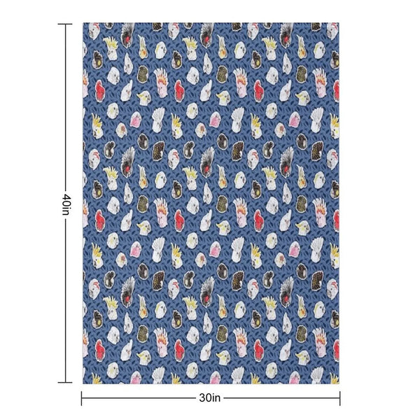 21 Cockatoos (in Dark Blue) Throw Blanket