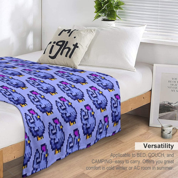 Blue Chicken Stardew Valley Plush Throw Blanket