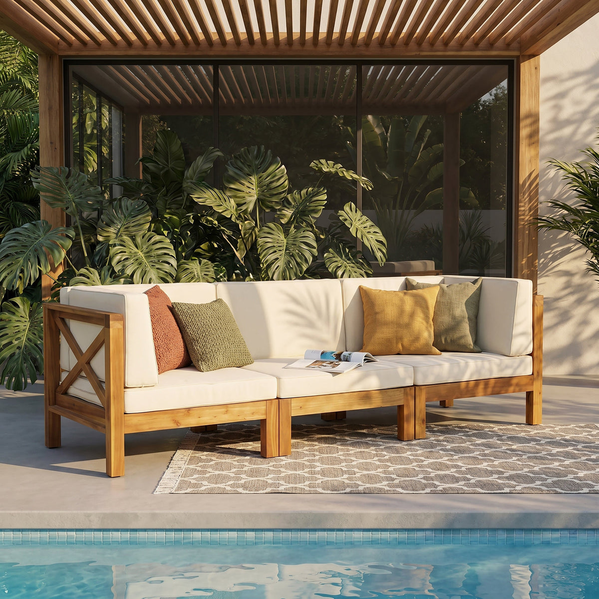 Brava X-Back 3 Seater Outdoor Sectional Sofa Set