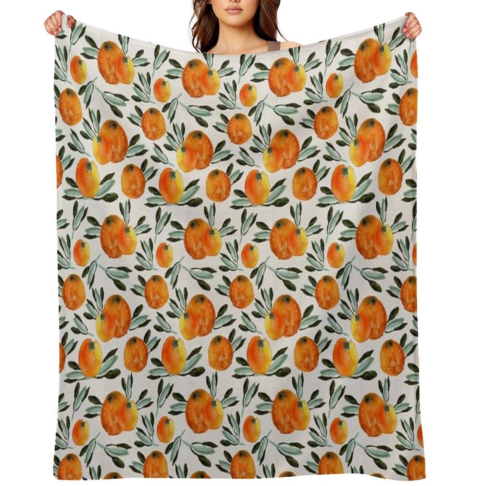 Sunny Orange Throw Blanket