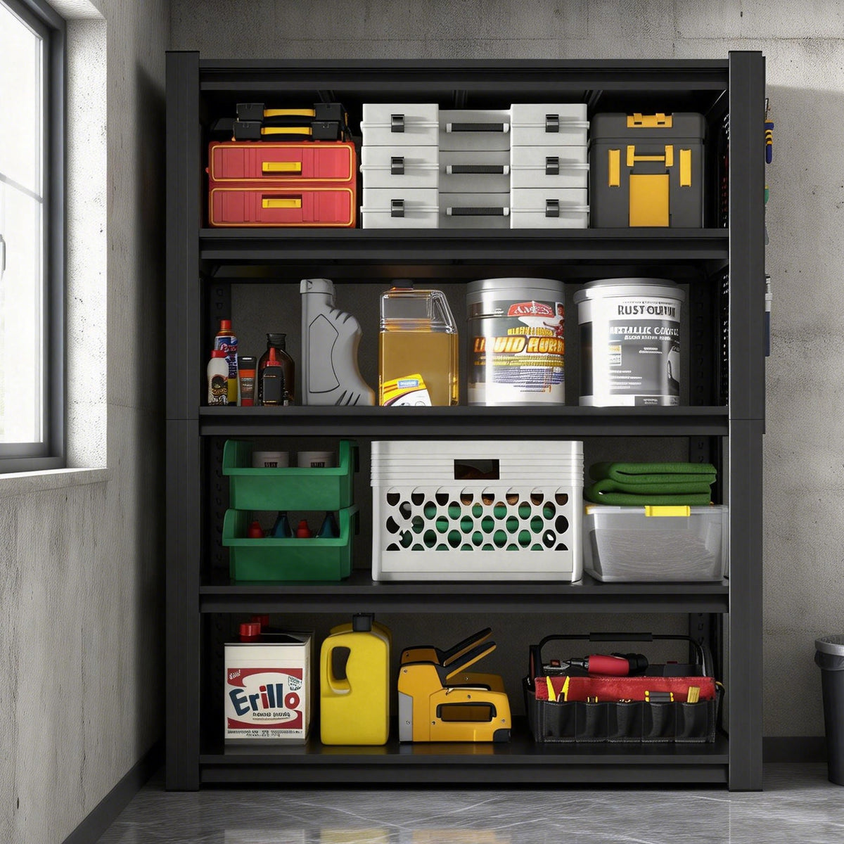Adjustable Heavy-Duty Metal Shelving Unit – 78