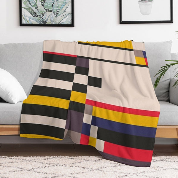 Geometric Design - Bauhaus Inspired Plush Throw Blanket