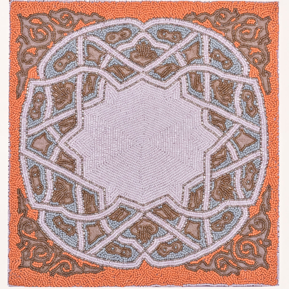 Beaded Placemats - Handmade Embroidered Satin Backing, Scratch & Heat Resistant