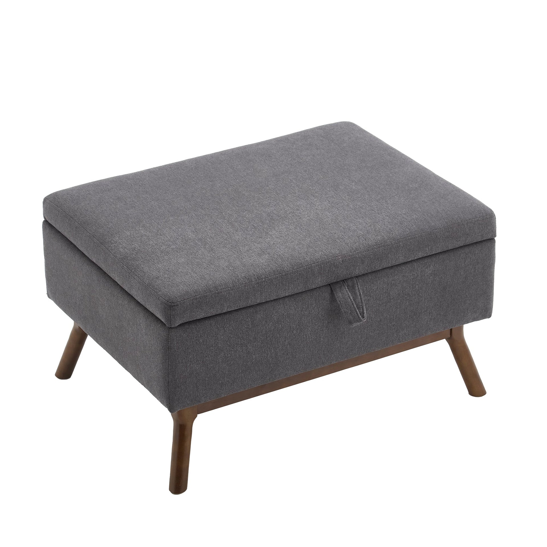 Mid-century modern square coffee table storage bench, assembled, suitable for living room, entryway and family room, used as a coffee table, stirrups, shoe bench