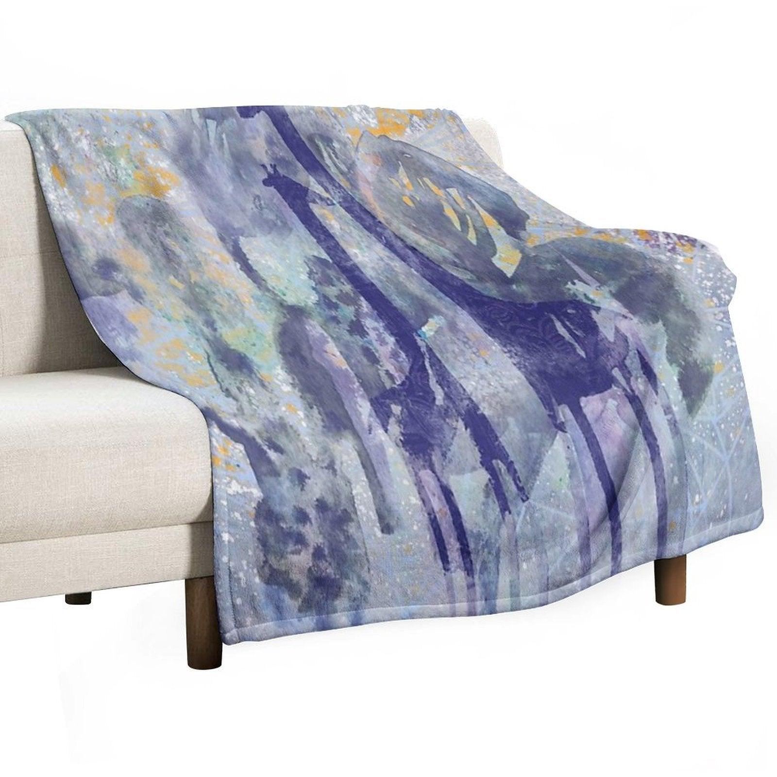 Giraffes And Trees Throw Blanket