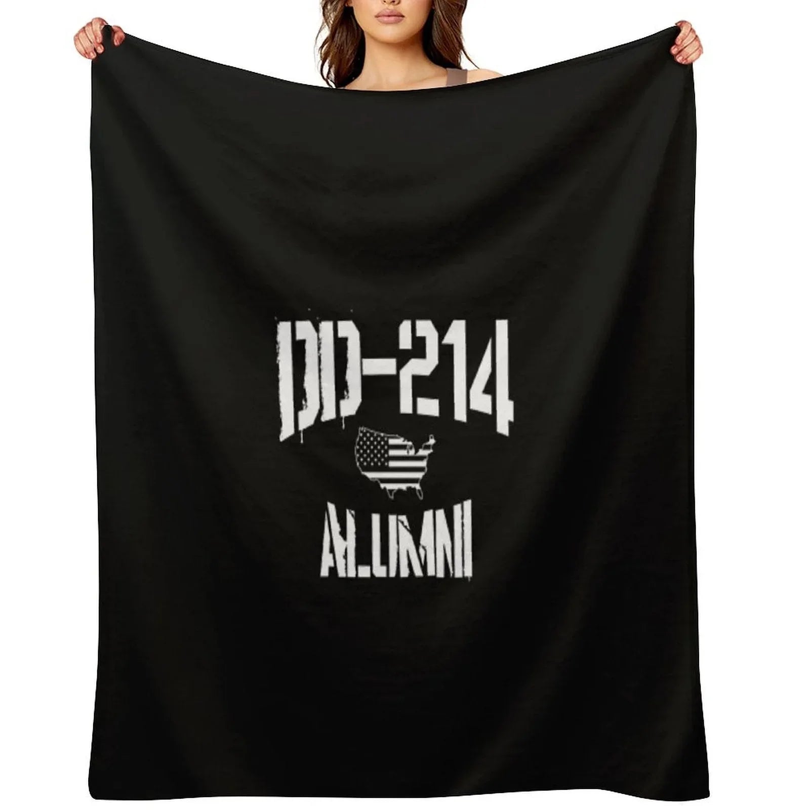 DD-214 Alumni Veteran Appreciation Gift US Flag Throw Blanket