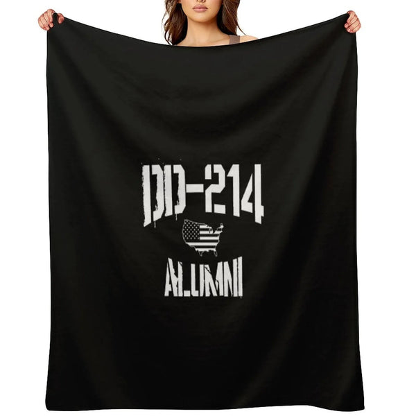 DD-214 Alumni Veteran Appreciation Gift US Flag Throw Blanket