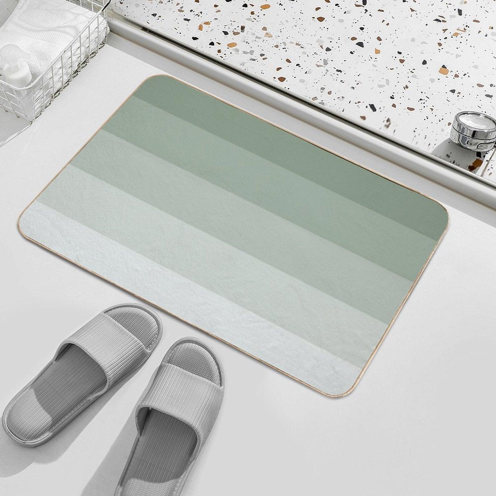 Sage Green Ombre Stripes Bath Mat