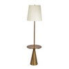 Celestial Modern Floor Lamp with Brass Accent Table and Large White Shade