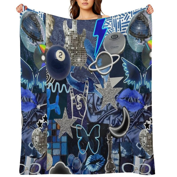 Blue Collage Durable Throw Blanket