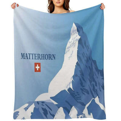 Matterhorn,Zermatt,Switzerland,Ski Poster Sustainable Throw Blanket