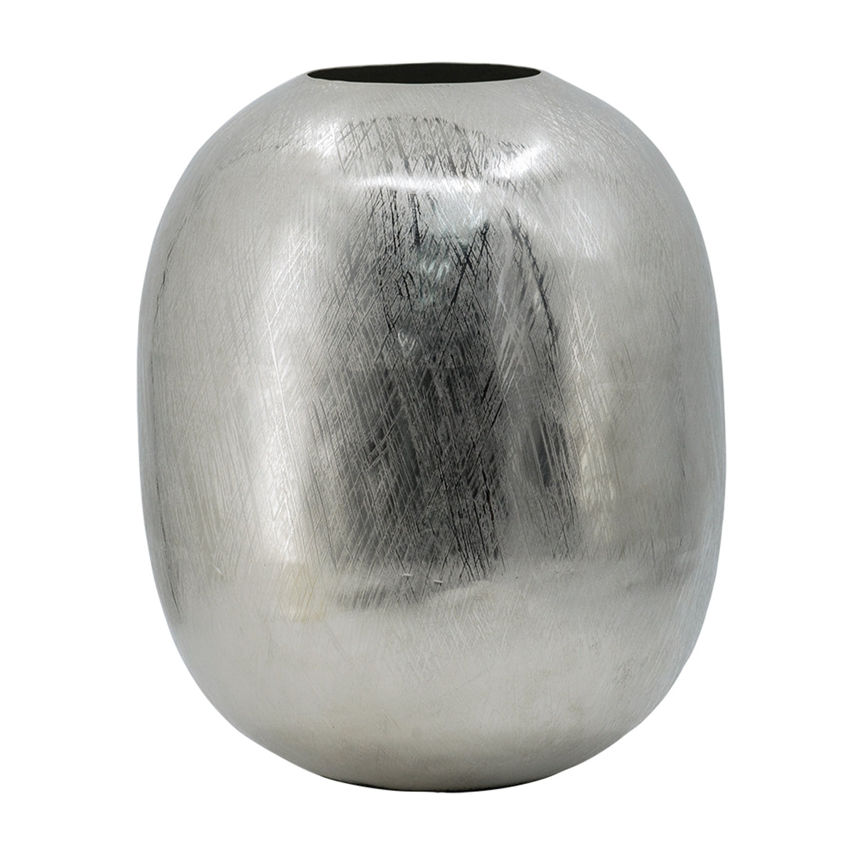 10.5x10.5x13' Aluminum Vase, Silver Streaks