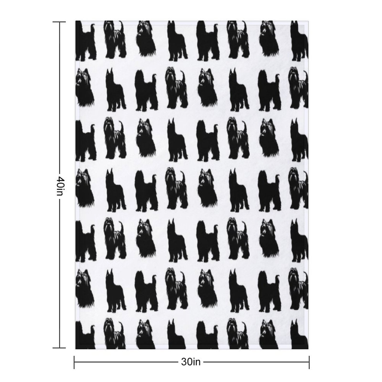 Briard Black Silhouettes Multi-functional Throw Blanket