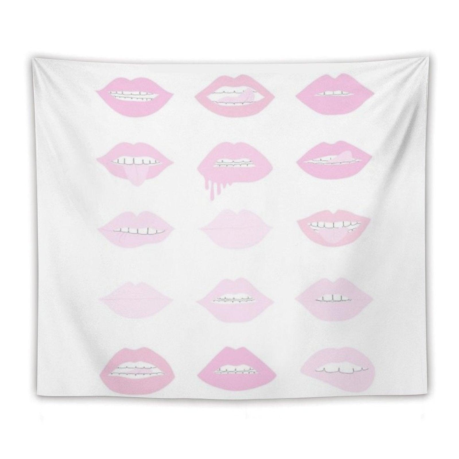 Pink And Blush Lipstick Lips Tapestry
