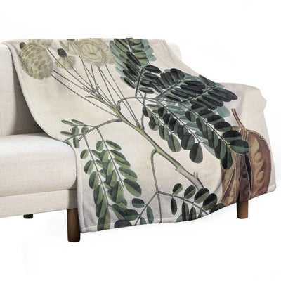 Acacia Vintage Botanical Print All-season Throw Blanket