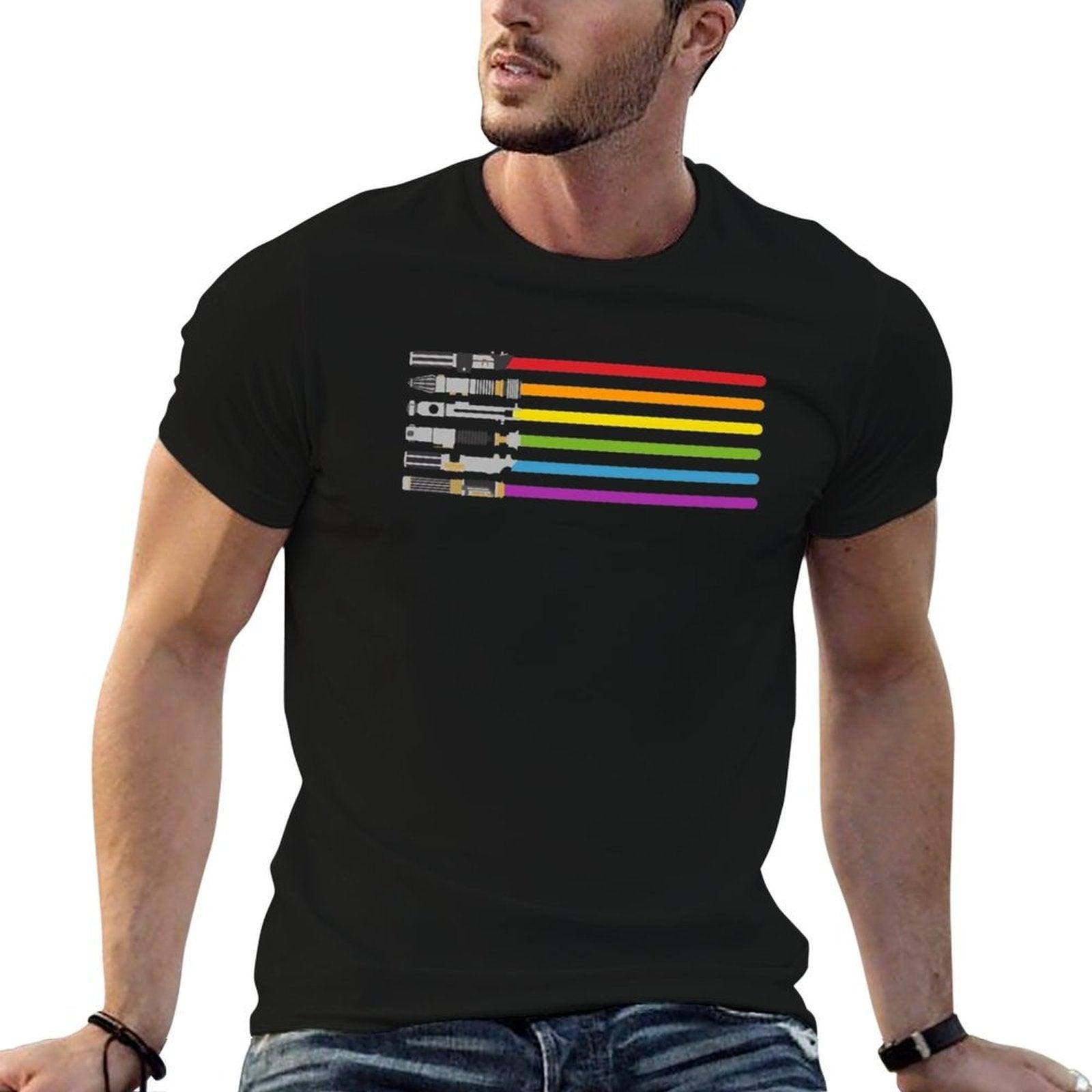 Lightsaber Rainbow  Heathered Texture T-Shirt