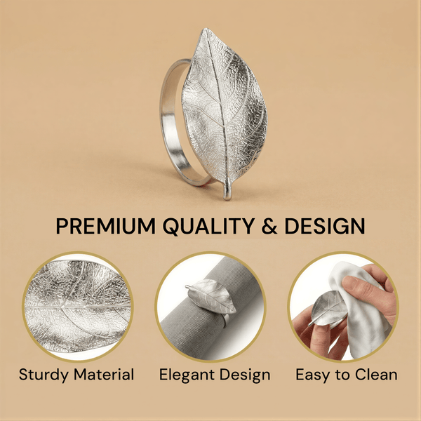Silver Leaf Napkin Rings – Silver Grace