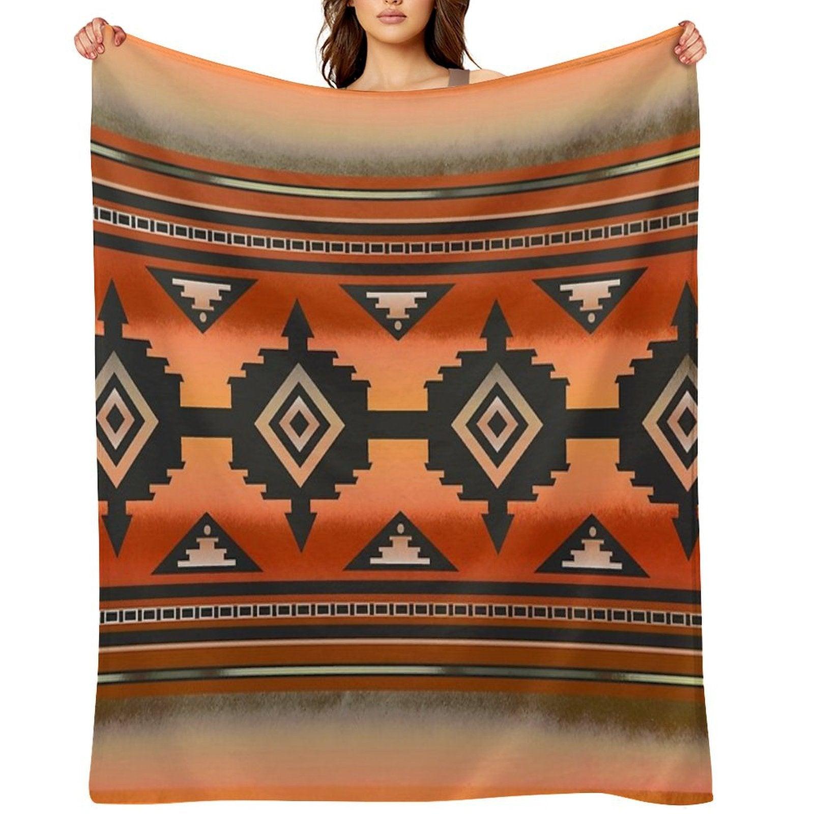 Canyon  Navajo Rust Throw Blanket