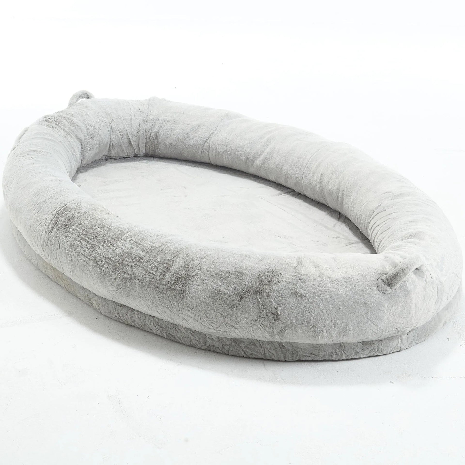 🇫🇷🇪🇪 🇸🇭🇮🇵🇵🇮🇳🇬 Human Dog Bed for Adult, Memory Foam Human Size Pet Bed for Human With Storage Pocket, Light Gray