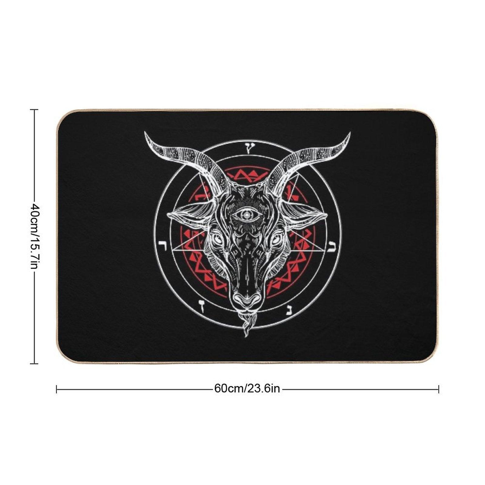 Satanic Goat Baphomet Circle Satan Symbol  Lucifer Devil Bath Mat