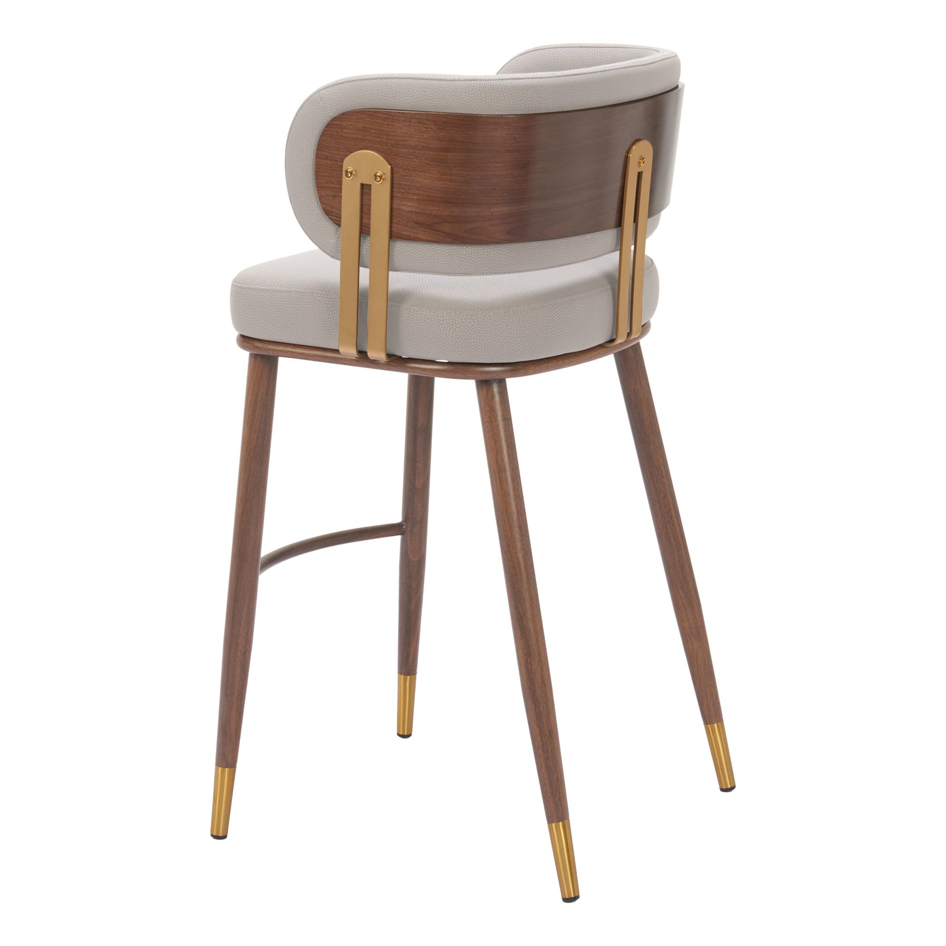 Brew Barstool Beige & Walnut