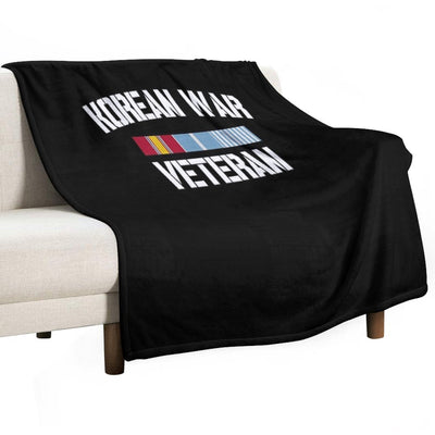 Korean War Veteran Pride Korea Service Ribbon Sustainable Throw Blanket