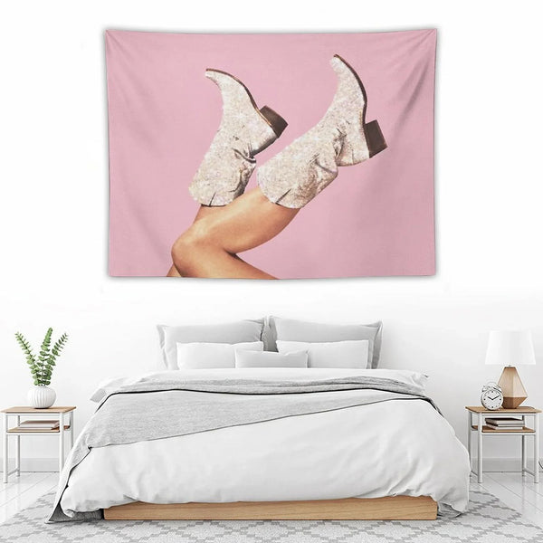 These Boots - Glitter Pink Tapestry
