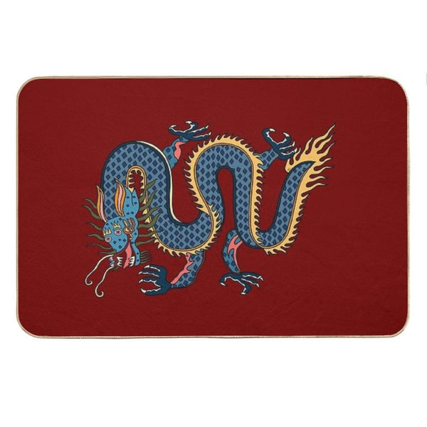 TIBETAN DRAGON RUG-red Bath Mat