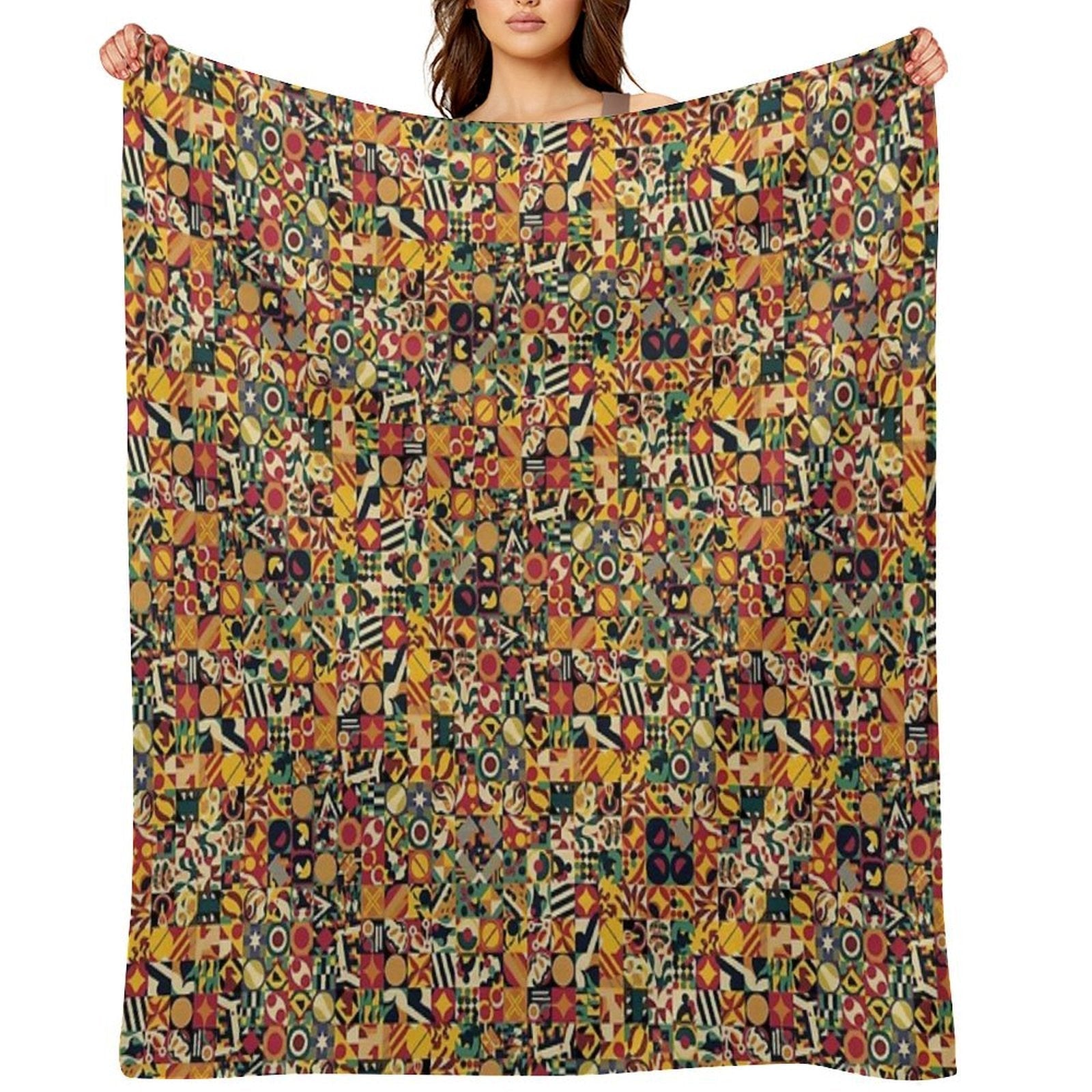 Bohemian Simple Geometric Machine-washable Throw Blanket