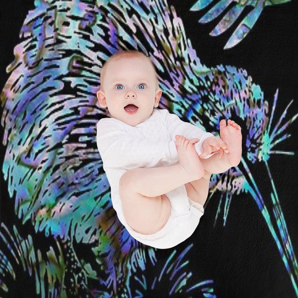 NEW ZEALAND KIWI AND FERN PAUA Sustainable Throw Blanket