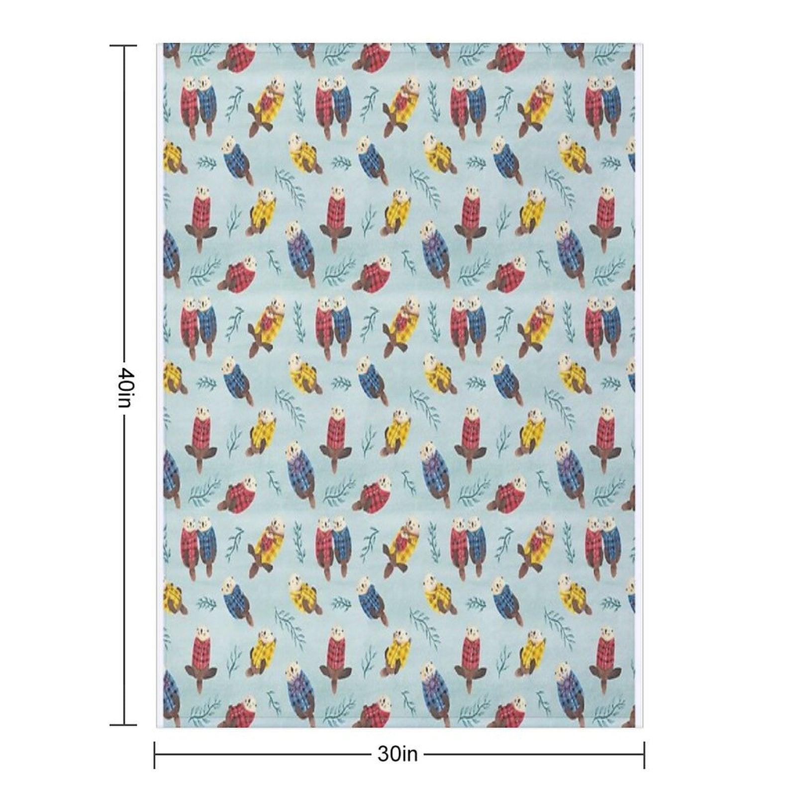 Sea Otters Wearing Plaid Throw Blanket