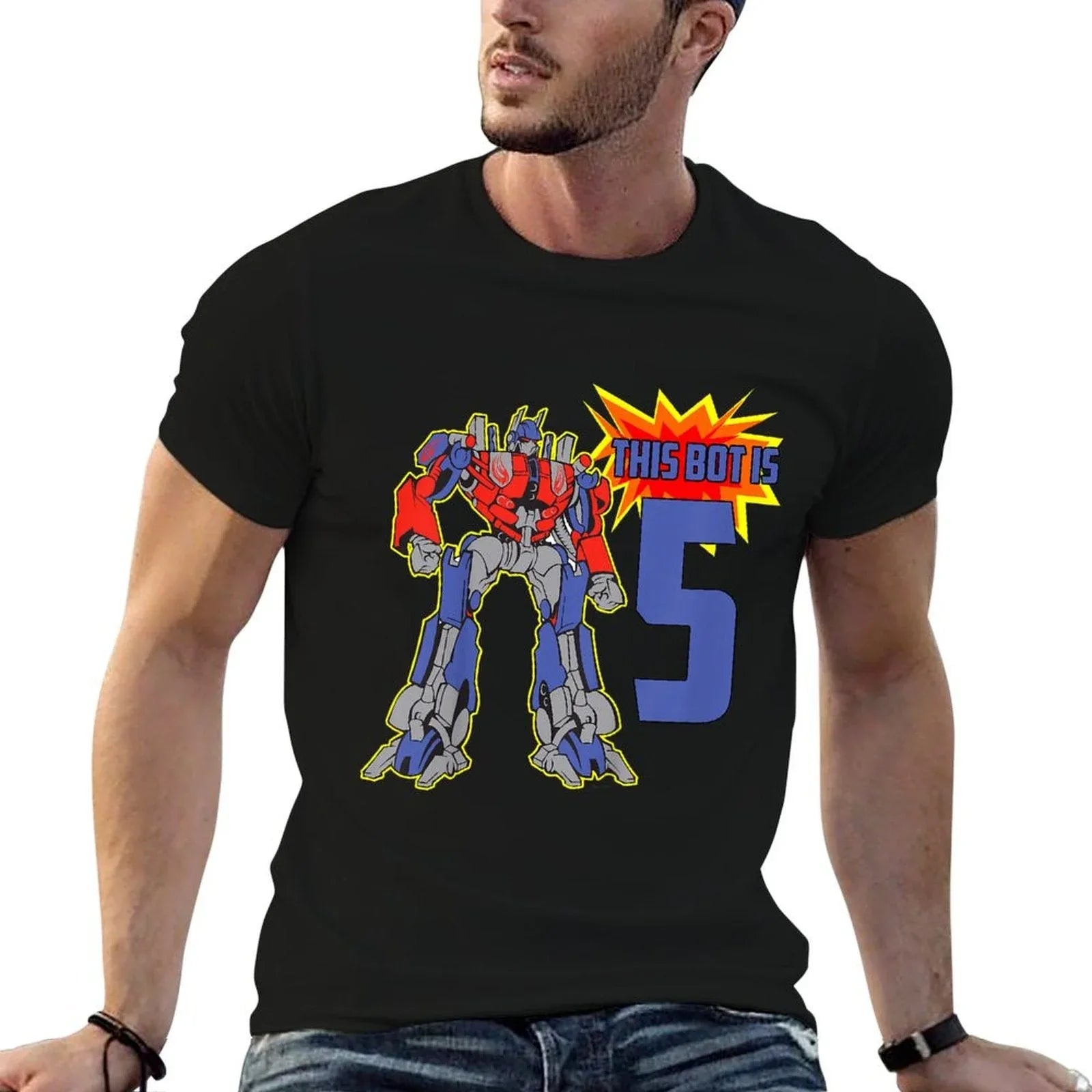 Kids 5th Birthday Bot Robot for 5 Yr Old Boys Girls T-Shirt