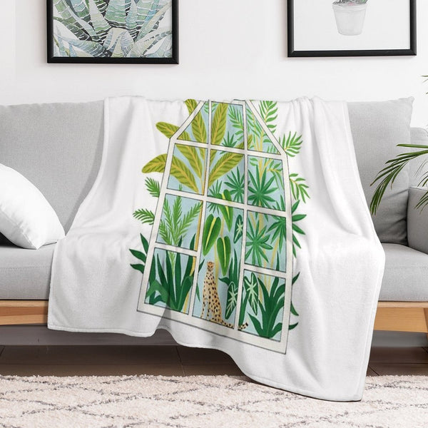 Jungle Greenhouse Velvety-soft Throw Blanket
