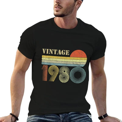 1980 40th Birthday Gift Vintage Retro Men Women 40 Years Old  Cotton T-Shirt