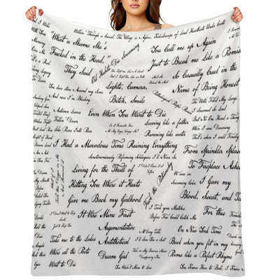 Taylor's The Tortured Poets Department Eras Tour Lyric Dress Comfort Throw Blanket