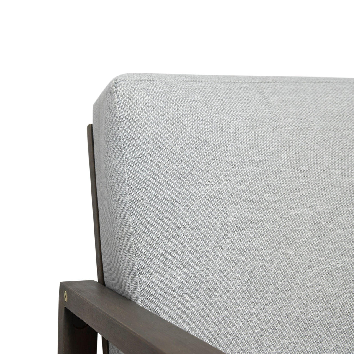Grey Acacia Wood Outdoor Loveseat and a Table