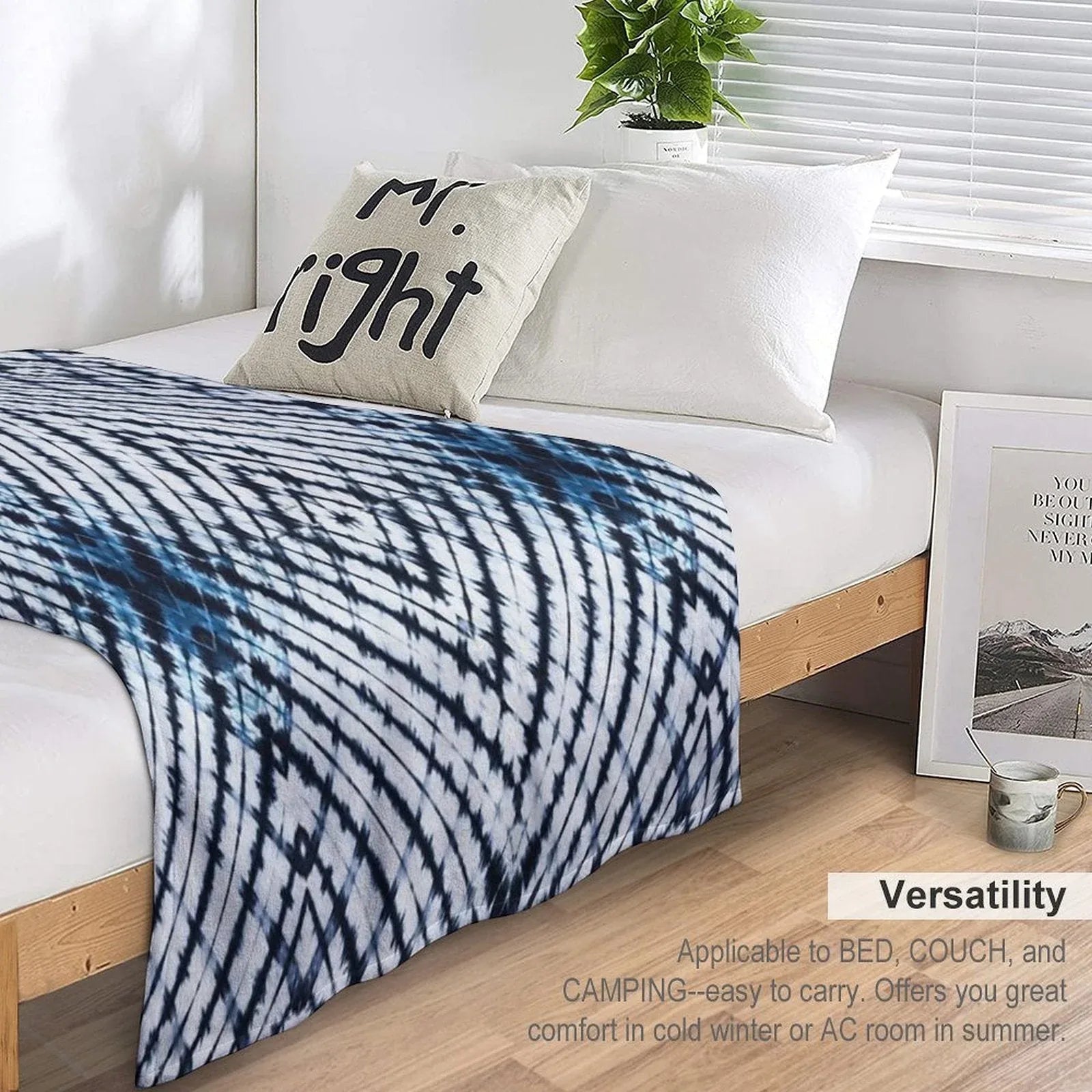 Diamonds Indigo Throw Blanket