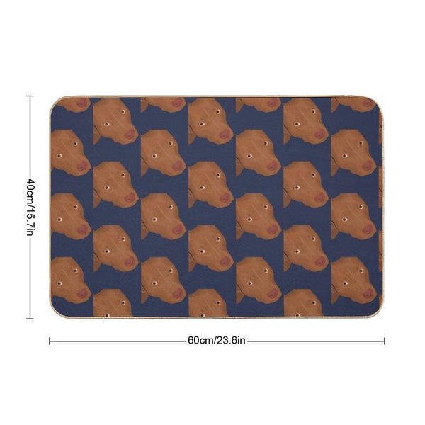 Cute Red Nose Pitbull Portrait - Vector Art Bath Mat