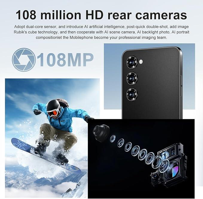C24 Ultra 5G Unlocked Smartphone Android 14 Phone, 12GB 512GB 6800mAh 6.8in