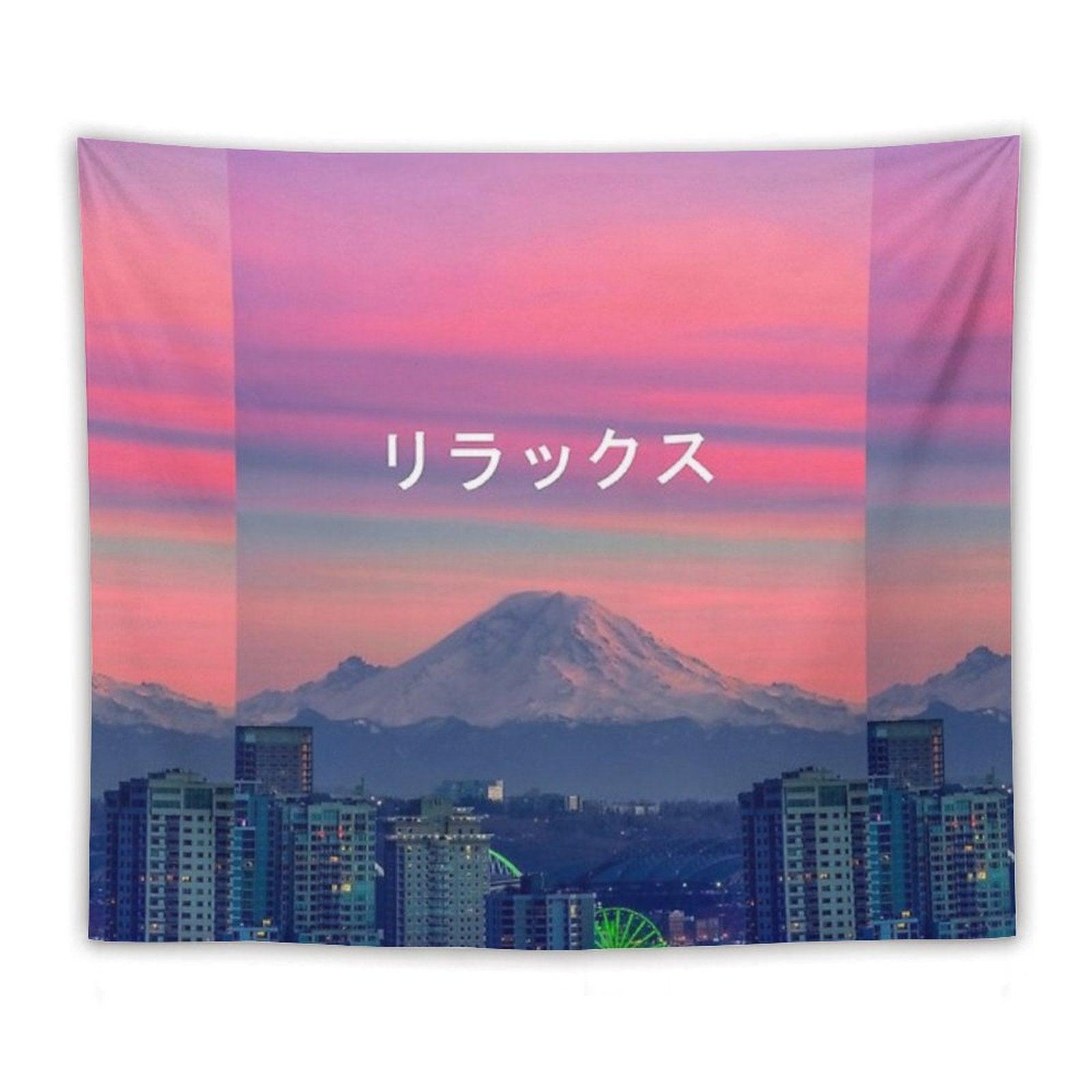 Relax (Vaporwave Japanese) Aesthetic Tapestry