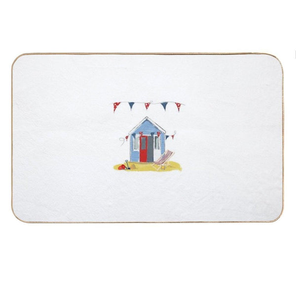 #Beach Hut Seaside Bath Mat