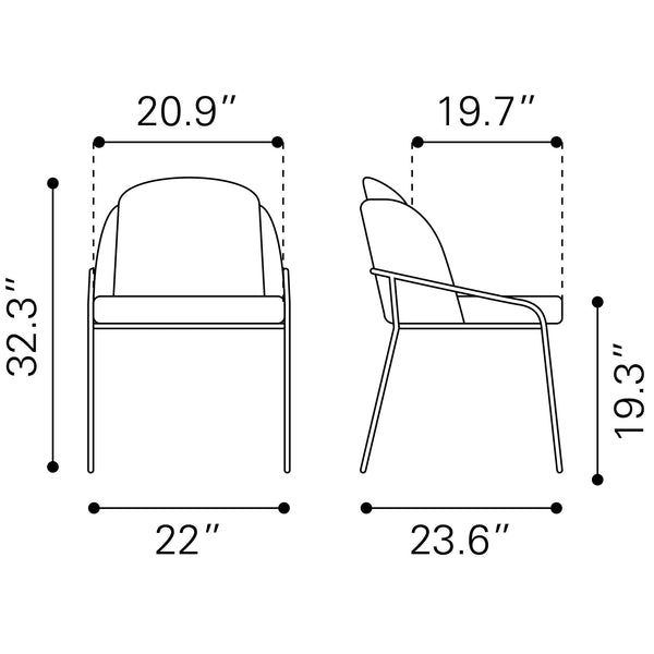 Jambi Dining Chair (Set of 2) Ivory