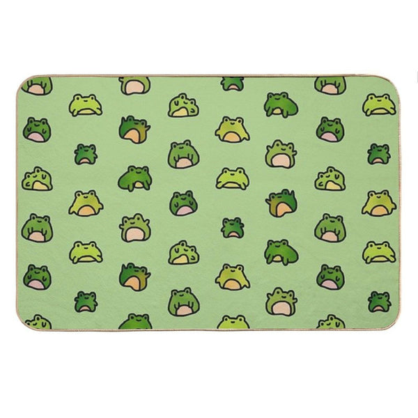 Frogs Doodle Bath Mat
