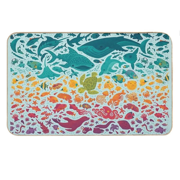 Aquatic Spectrum 2  Light Blue Bath Mat